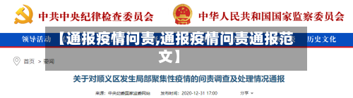 【通报疫情问责,通报疫情问责通报范文】