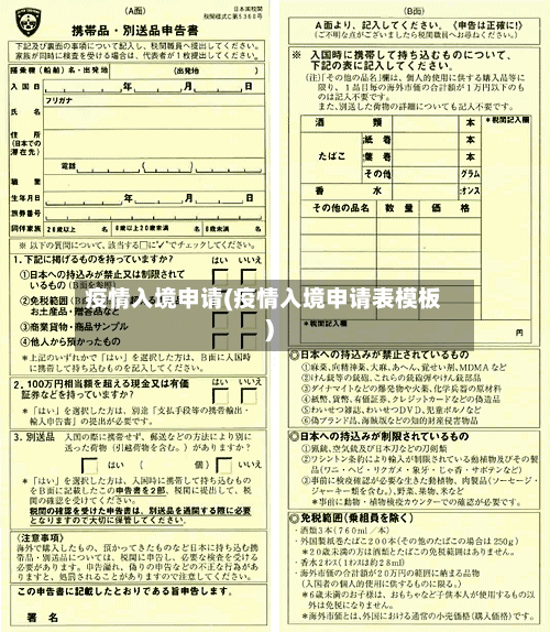 疫情入境申请(疫情入境申请表模板)
