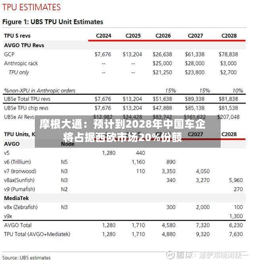 摩根大通:预计到2028年中国车企将占据西欧市场20%份额-第2张图片