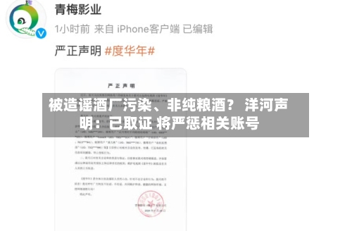被造谣酒厂污染	、非纯粮酒？ 洋河声明：已取证 将严惩相关账号-第2张图片