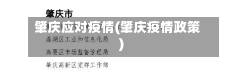 肇庆应对疫情(肇庆疫情政策)