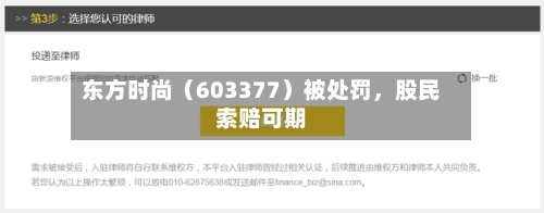 东方时尚（603377）被处罚，股民索赔可期