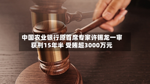 中国农业银行原首席专家许锡龙一审获刑15年半 受贿超3000万元