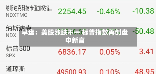 早盘:美股涨跌不一 标普指数再创盘中新高-第3张图片