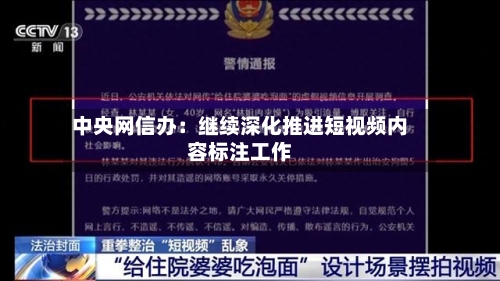 中央网信办：继续深化推进短视频内容标注工作