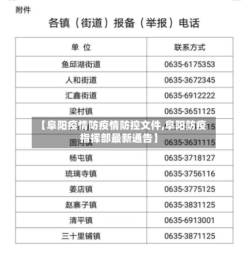 【阜阳疫情防疫情防控文件,阜阳防疫指挥部最新通告】