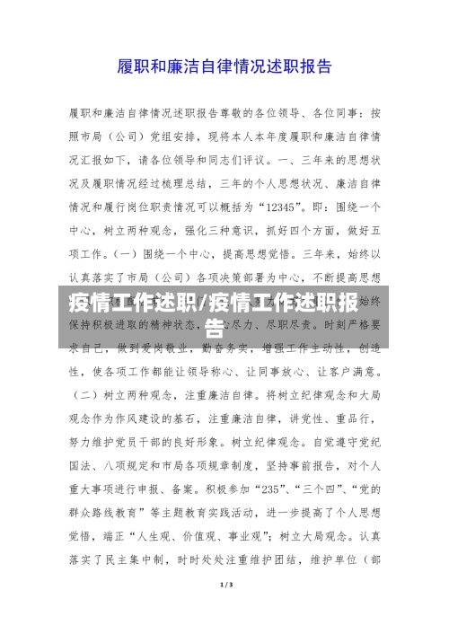 疫情工作述职/疫情工作述职报告-第2张图片