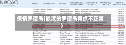 疫情罗德岛(最近的罗德岛有点不正常)