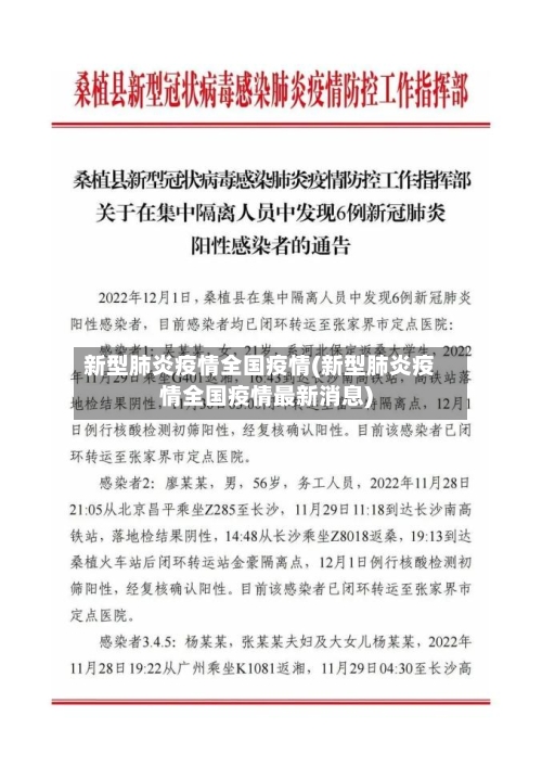 新型肺炎疫情全国疫情(新型肺炎疫情全国疫情最新消息)