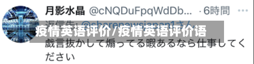 疫情英语评价/疫情英语评价语