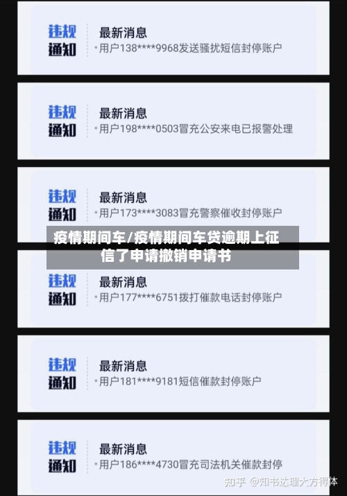 疫情期间车/疫情期间车贷逾期上征信了申请撤销申请书