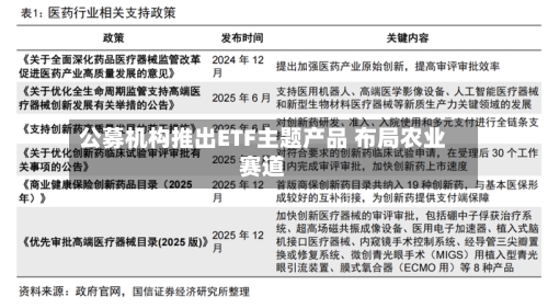 公募机构推出ETF主题产品 布局农业赛道