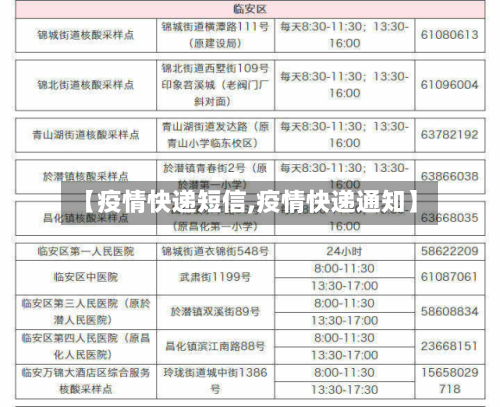【疫情快递短信,疫情快递通知】