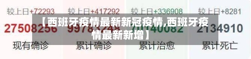 【西班牙疫情最新新冠疫情,西班牙疫情最新新增】