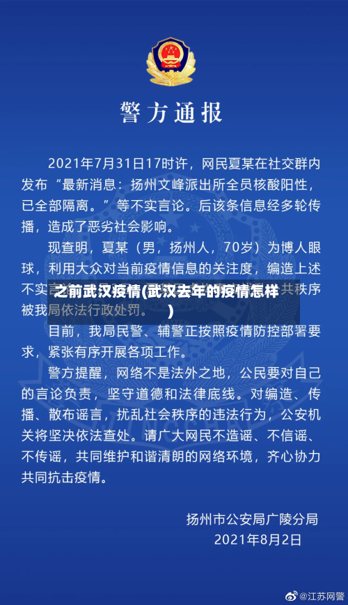 之前武汉疫情(武汉去年的疫情怎样)