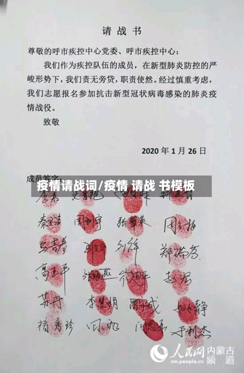 疫情请战词/疫情 请战 书模板