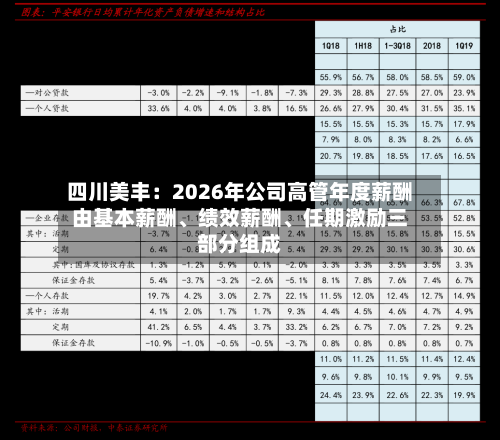四川美丰：2026年公司高管年度薪酬由基本薪酬、绩效薪酬、任期激励三部分组成