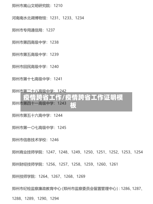 疫情跨省工作/疫情跨省工作证明模板