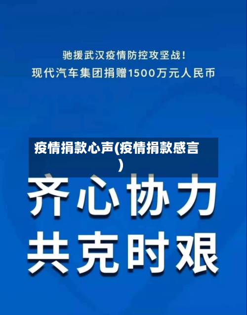 疫情捐款心声(疫情捐款感言)