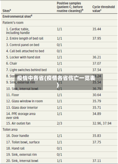 疫情中各省(疫情各省伤亡一览表)
