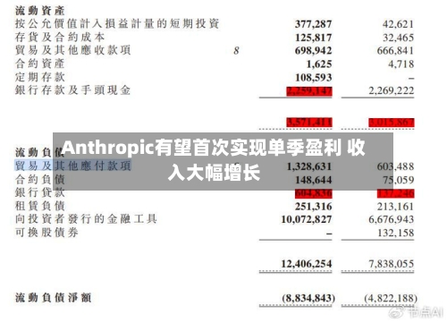 Anthropic有望首次实现单季盈利 收入大幅增长