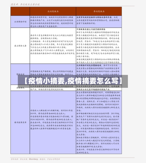 【疫情小摘要,疫情摘要怎么写】