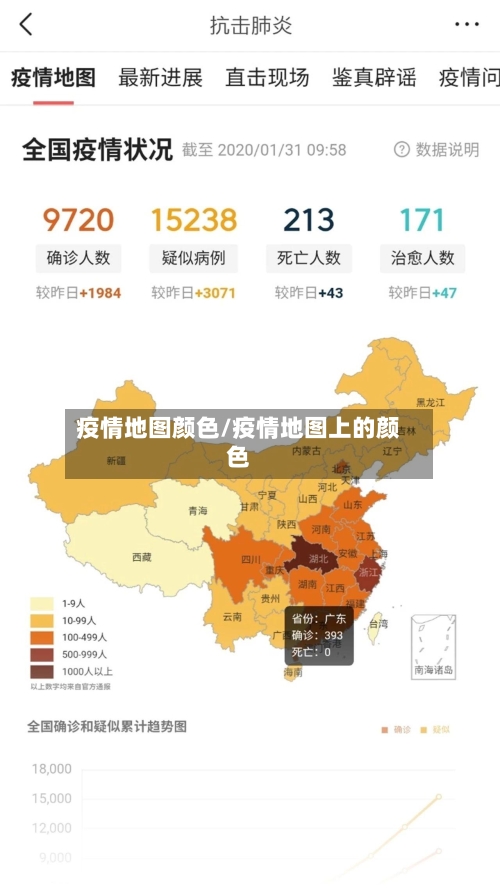 疫情地图颜色/疫情地图上的颜色