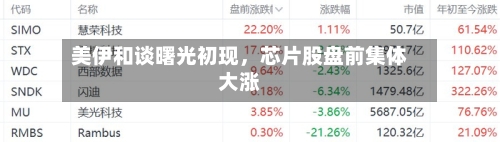 美伊和谈曙光初现，芯片股盘前集体大涨
