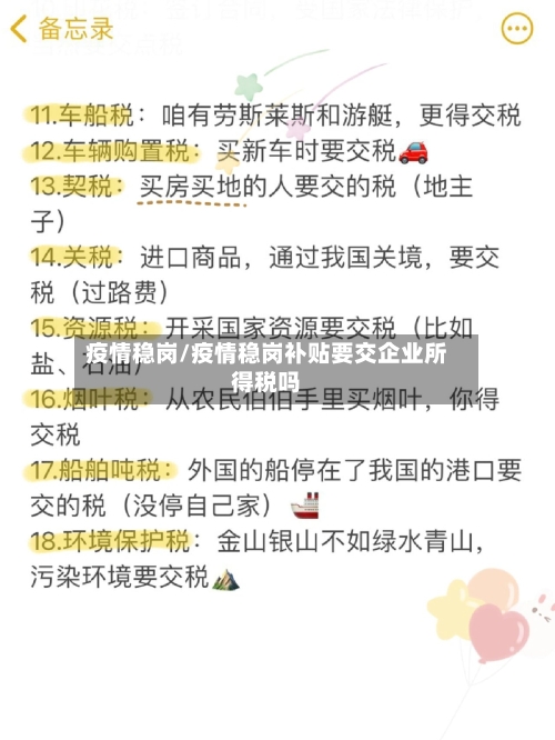 疫情稳岗/疫情稳岗补贴要交企业所得税吗