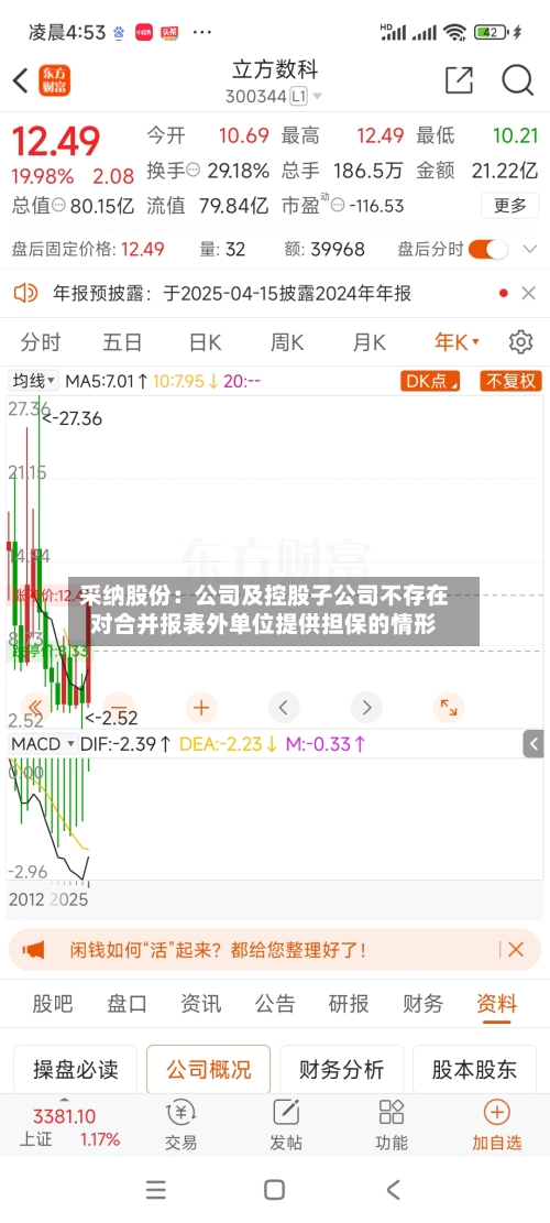 采纳股份：公司及控股子公司不存在对合并报表外单位提供担保的情形