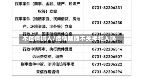 不疫情抓人/疫情期间不关押犯人吗