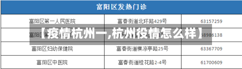 【疫情杭州一,杭州役情怎么样】