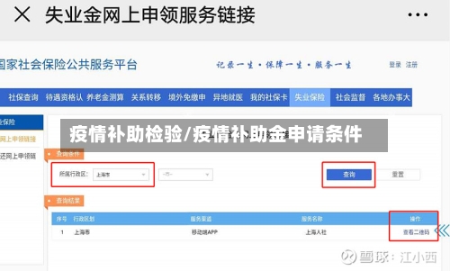 疫情补助检验/疫情补助金申请条件