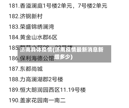 济南具体疫情(济南疫情最新消息新增多少)