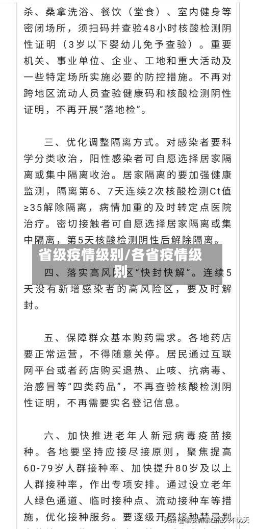 省级疫情级别/各省疫情级别