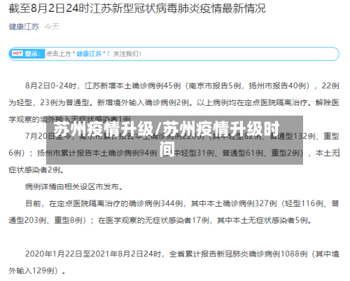 苏州疫情升级/苏州疫情升级时间