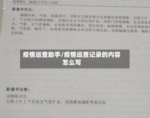 疫情巡查助手/疫情巡查记录的内容怎么写