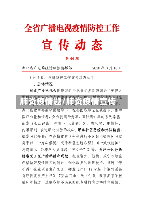 肺炎疫情题/肺炎疫情宣传