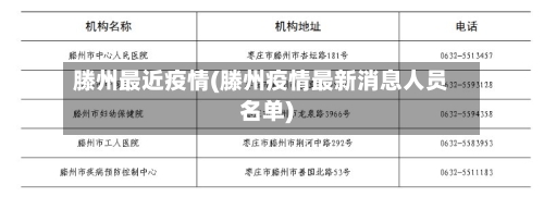 滕州最近疫情(滕州疫情最新消息人员名单)