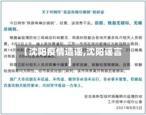 【沈阳疫情造谣,沈阳谣言】