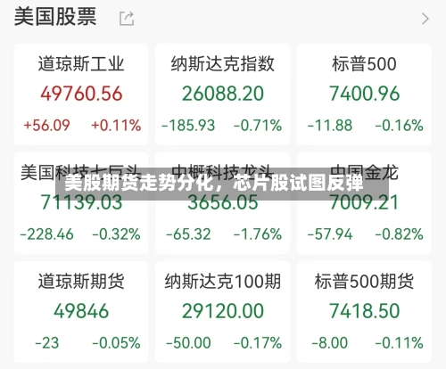 美股期货走势分化，芯片股试图反弹