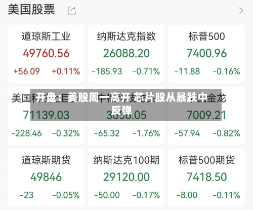 开盘：美股周一高开 芯片股从暴跌中反弹