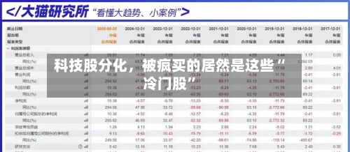 科技股分化，被疯买的居然是这些“冷门股”