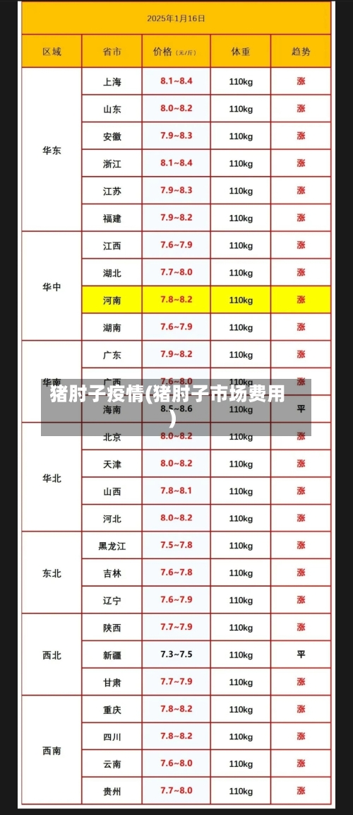 猪肘子疫情(猪肘子市场费用)