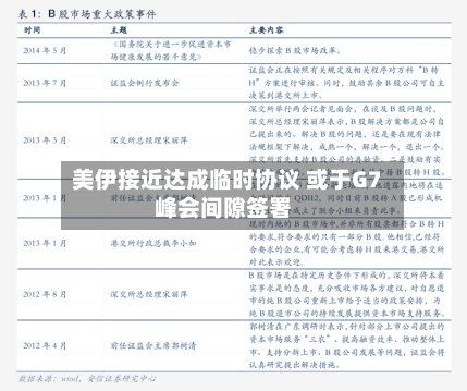 美伊接近达成临时协议 或于G7峰会间隙签署
