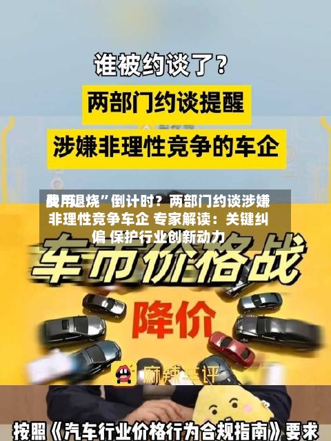 费用战“退烧”倒计时？两部门约谈涉嫌非理性竞争车企 专家解读：关键纠偏 保护行业创新动力