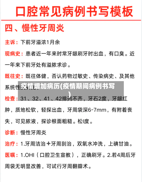 疫情增加病历(疫情期间病例书写)