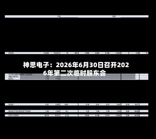 神思电子：2026年6月30日召开2026年第二次临时股东会