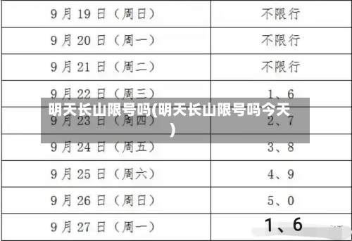 明天长山限号吗(明天长山限号吗今天)