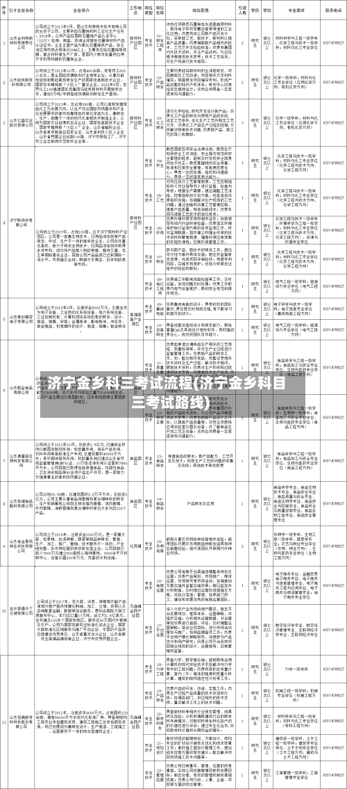 济宁金乡科三考试流程(济宁金乡科目三考试路线)
